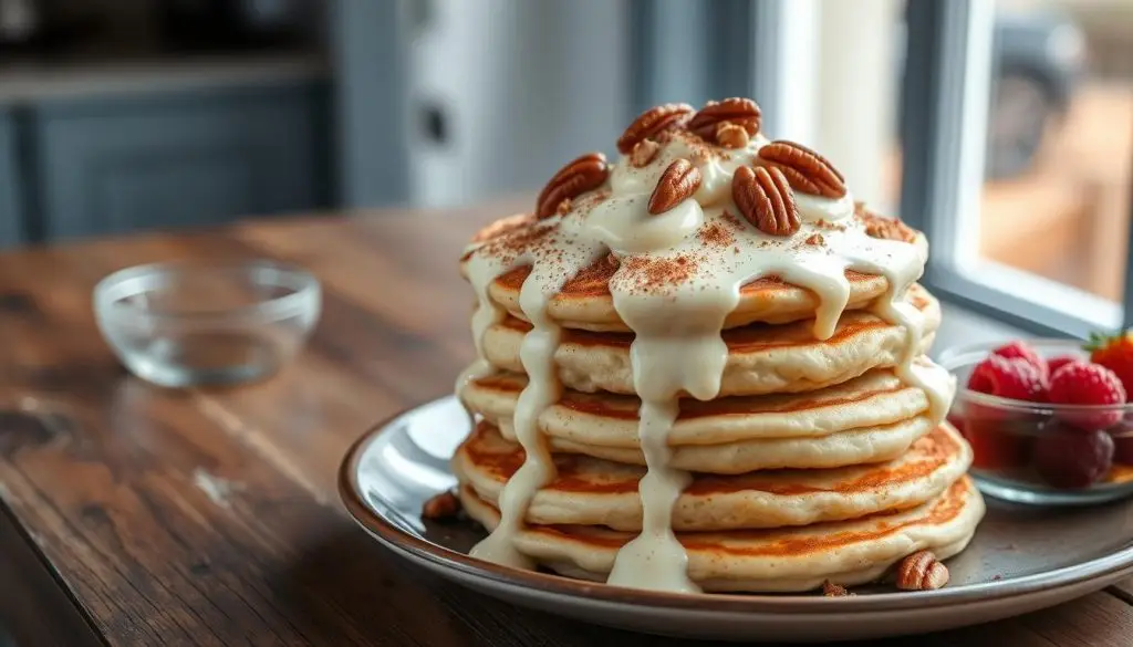 cinnamon roll pancakes for easy breakfast ideas